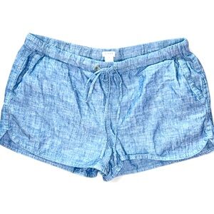 J. Crew Blue High Waist Shorts with Chambray Texture